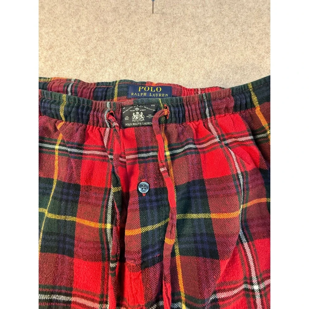 Polo Ralph Lauren Mens Red Tartan Plaid Flannel‎ Pajama Pants Sleepwear Large L